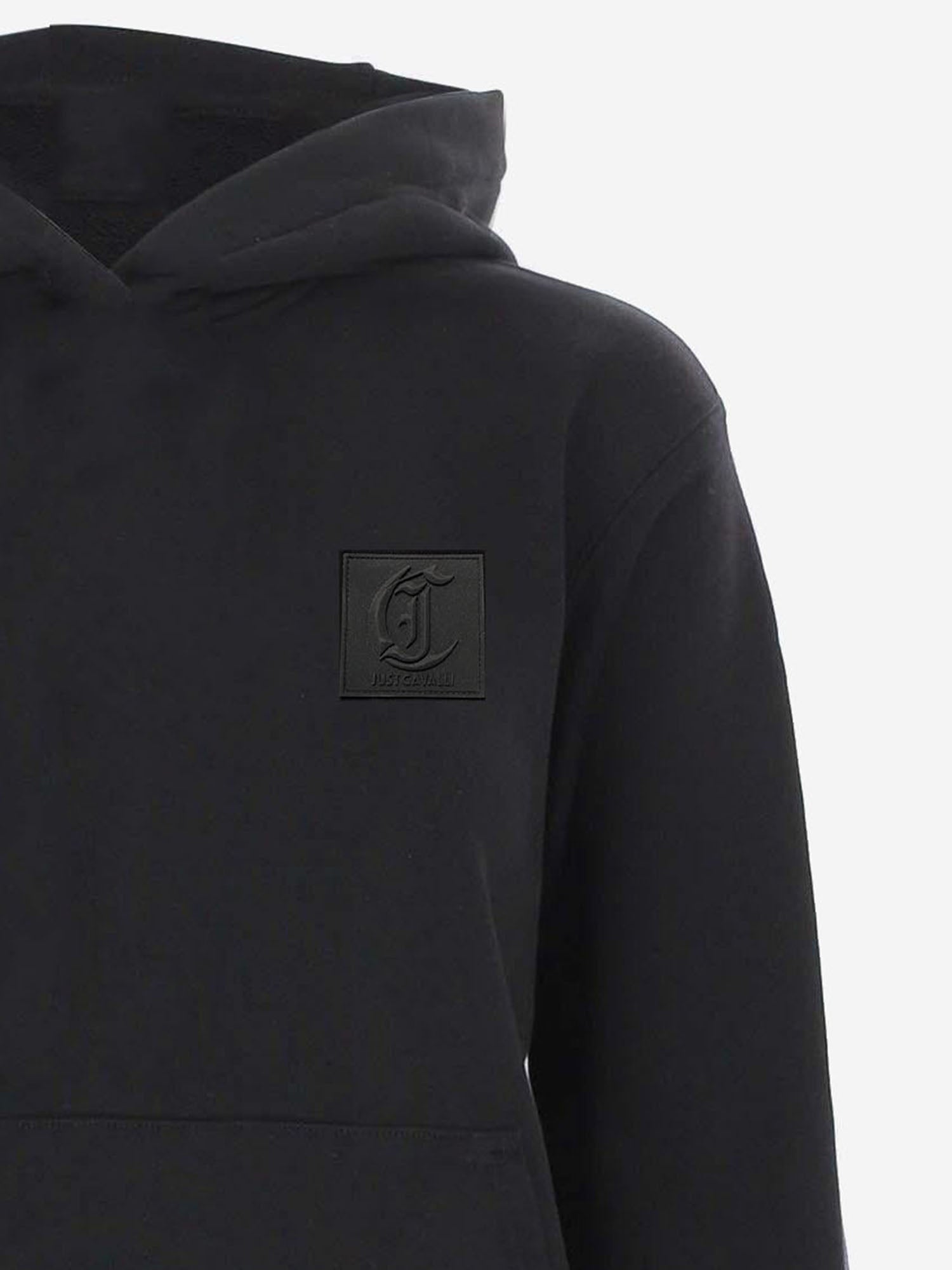 FELPA IN COTONE CON CAPPUCCIO E LOGO 80OAIT05 CF500899 JUST CAVALLI 