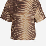 CAMICIA IN LINO E COTONE CON STAMPA TROPICALE 80OALF02 CNF06R83 JUST CAVALLI 