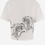 CAMICIA IN COTONE CON STAMPA TIGRI E LOGO 80OALF03 CNF03004 JUST CAVALLI 