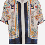 CAMICIA IN VISCOSA CON LOGO E STAMPA FANTASIA 80OALF04 CNF05004 JUST CAVALLI 