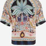CAMICIA IN VISCOSA CON LOGO E STAMPA FANTASIA 80OALF04 CNF05004 JUST CAVALLI 