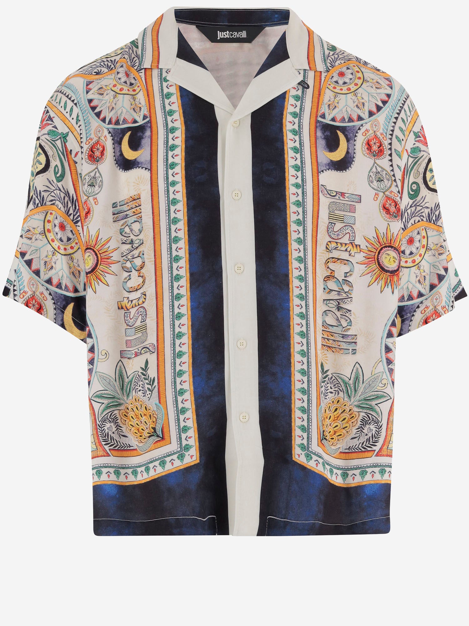 CAMICIA IN VISCOSA CON LOGO E STAMPA FANTASIA 80OALF04 CNF05004 JUST CAVALLI 