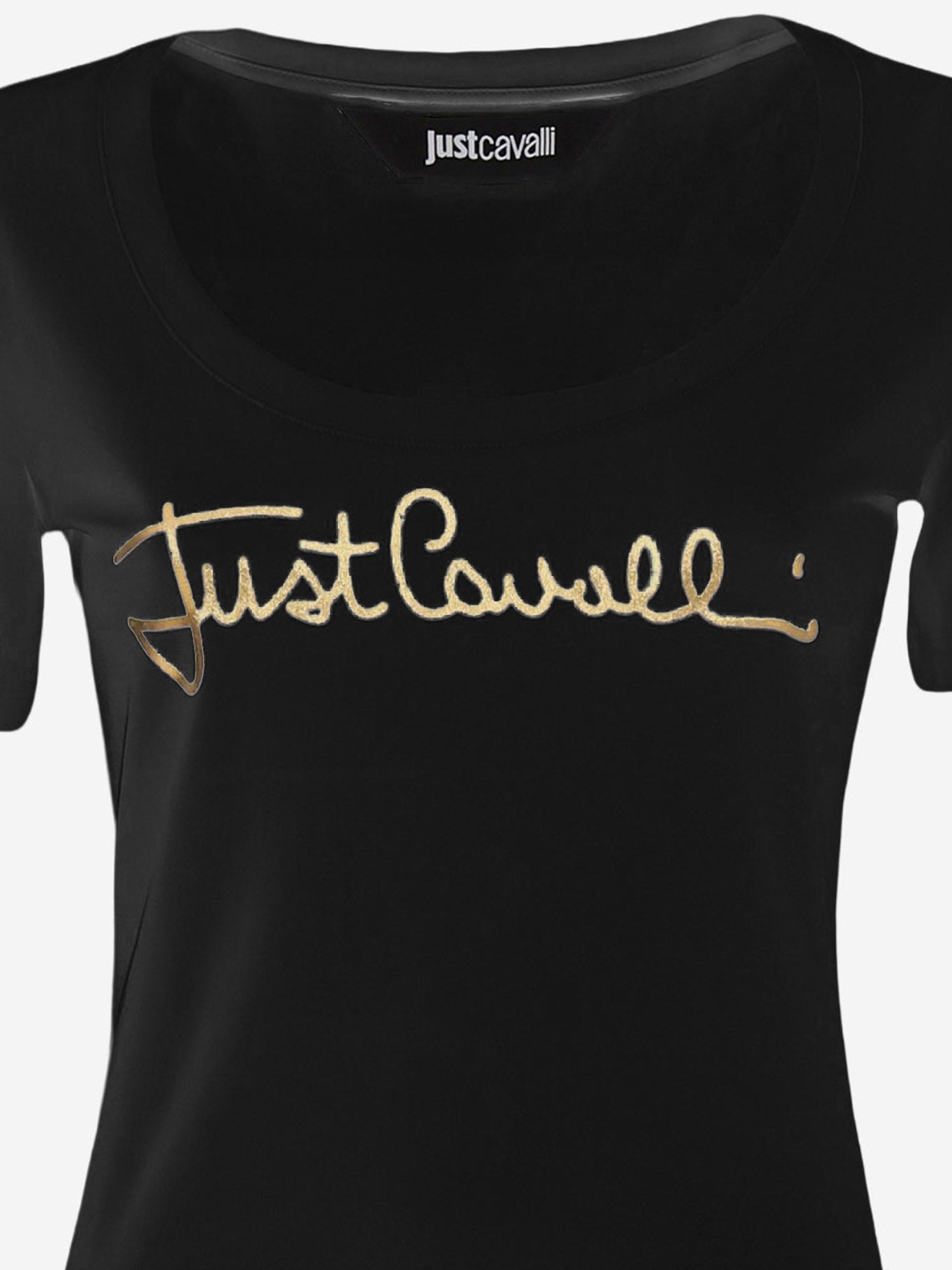 T-SHIRT IN COTONE STRETCH CON LOGO FRONTALE 80PAHT02 CJ502G89 JUST CAVALLI 