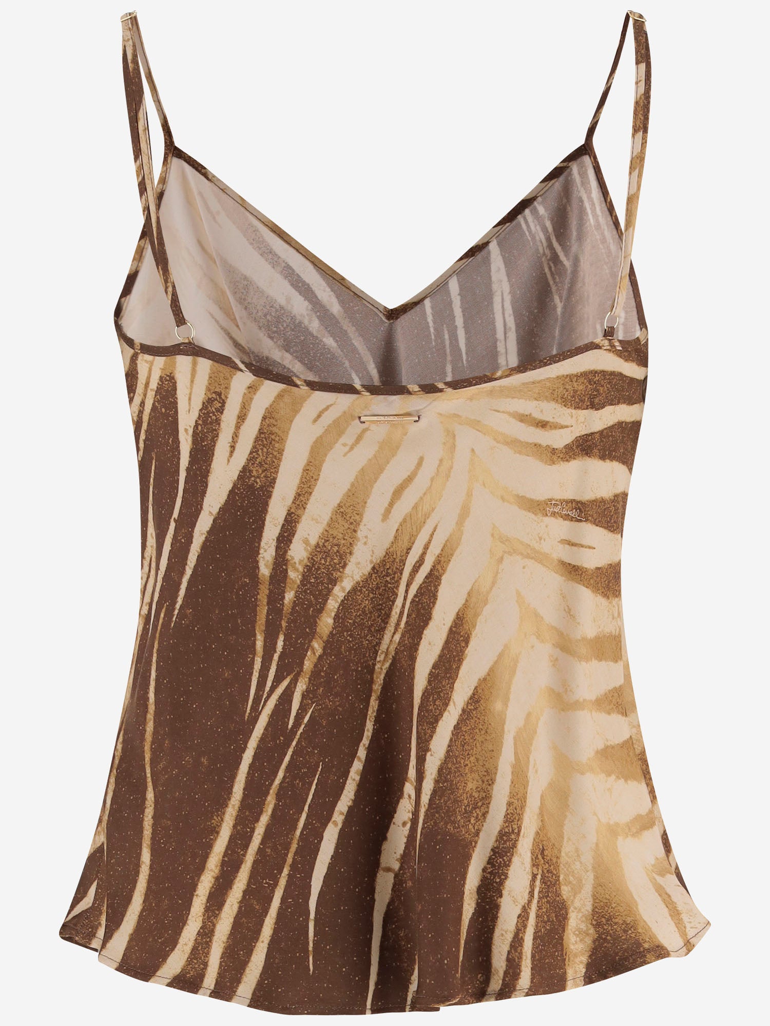 TOP SENZA MANICHE IN VISCOSA CON STAMPA TROPICALE 80PAM201 NS819751 JUST CAVALLI 