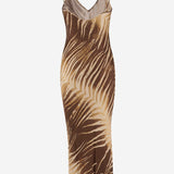 ABITO IN VISCOSA CON STAMPA TROPICALE 80PAO925 NS819751 JUST CAVALLI 
