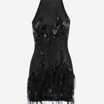 ABITO IN JERSEY TECNICO CON APPLICAZIONI PIUMATE 80PAOI03 CJI02899 JUST CAVALLI 