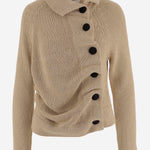 MAGLIA IN SETA E COTONE CON ABOTTONATURA ASIMMETRICA 9813458 963 KHAITE 