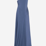 ABITO MONOSPALLA IN CHARMEUSE DI RASO 909454 012CARSONBLUE LAUREN RALPH LAUREN 