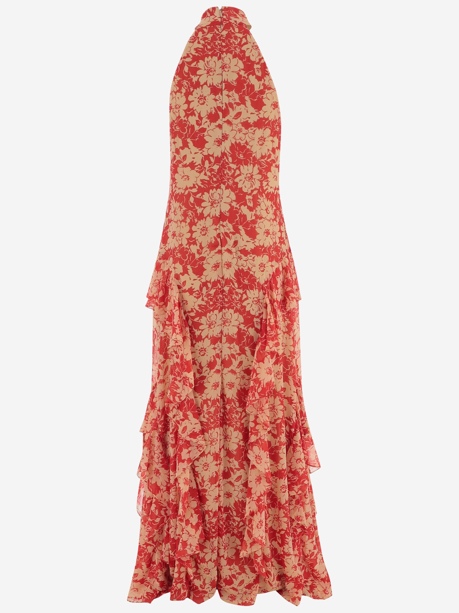 ABITO LUNGO IN NYLON CON STAMPA FLOREALE P08748 001REDTAN LAUREN RALPH LAUREN 