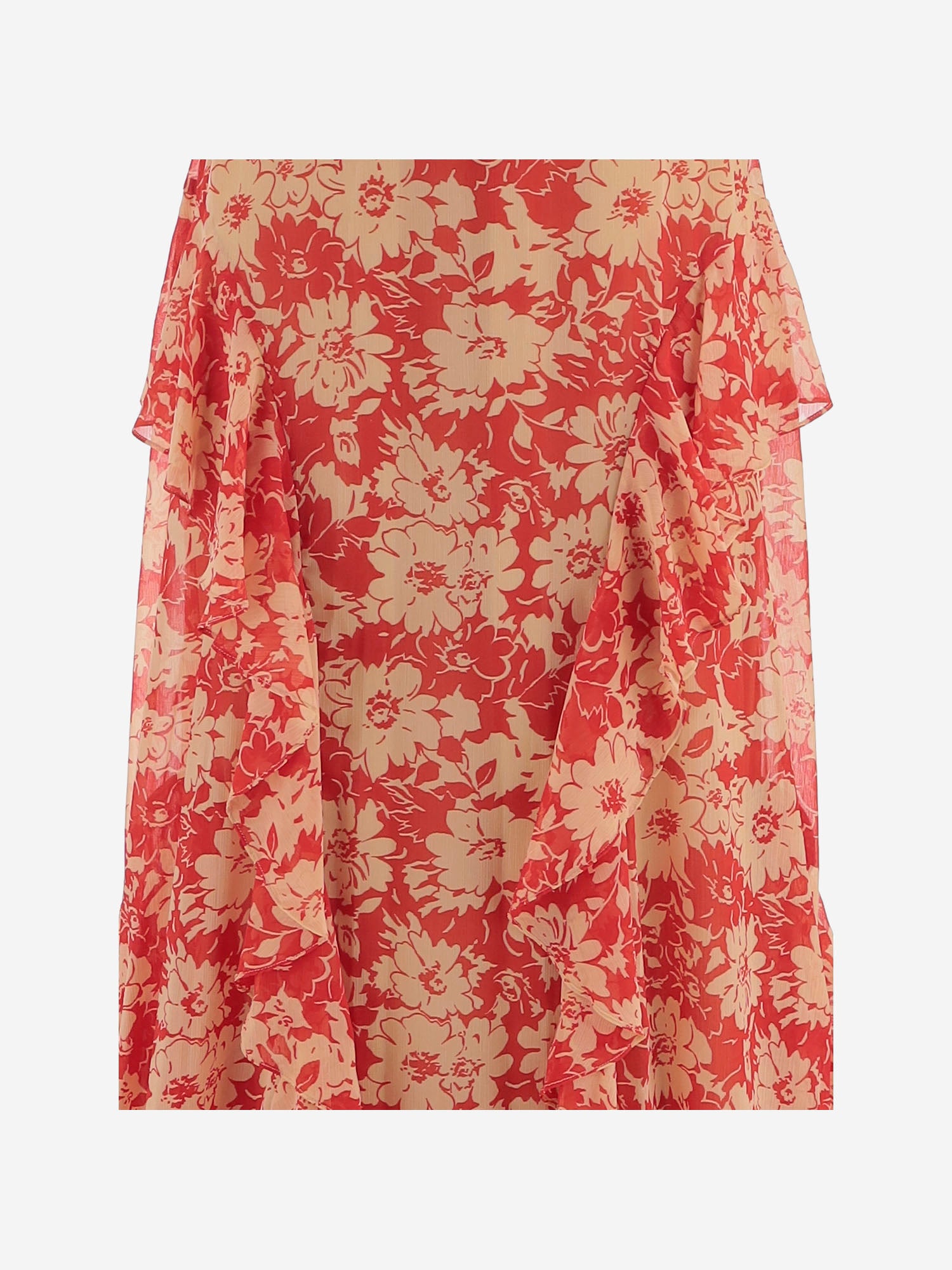 ABITO LUNGO IN NYLON CON STAMPA FLOREALE P08748 001REDTAN LAUREN RALPH LAUREN 