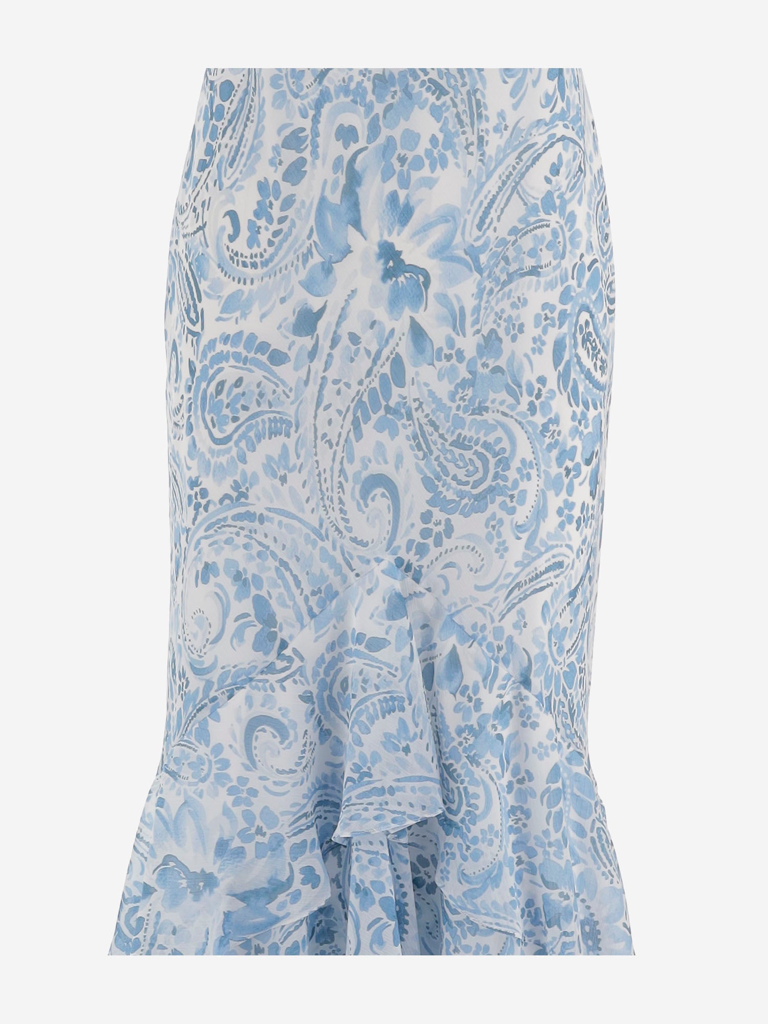 Abito halter in georgette increspato P08924 001WHITEBLUE LAUREN RALPH LAUREN 