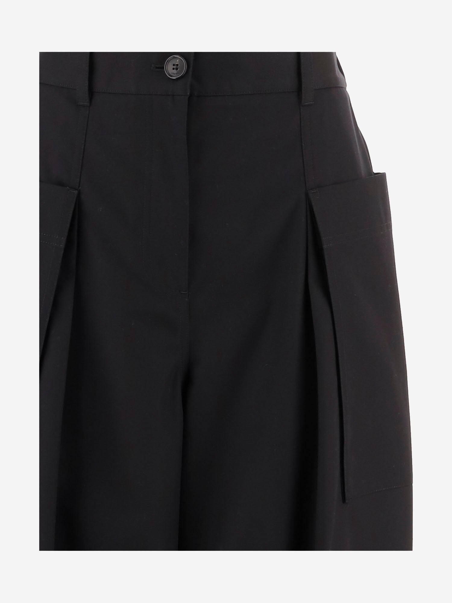 PANTALONI CROPPED IN COTONE E SETA S359Y04XHW 1100 LOEWE 