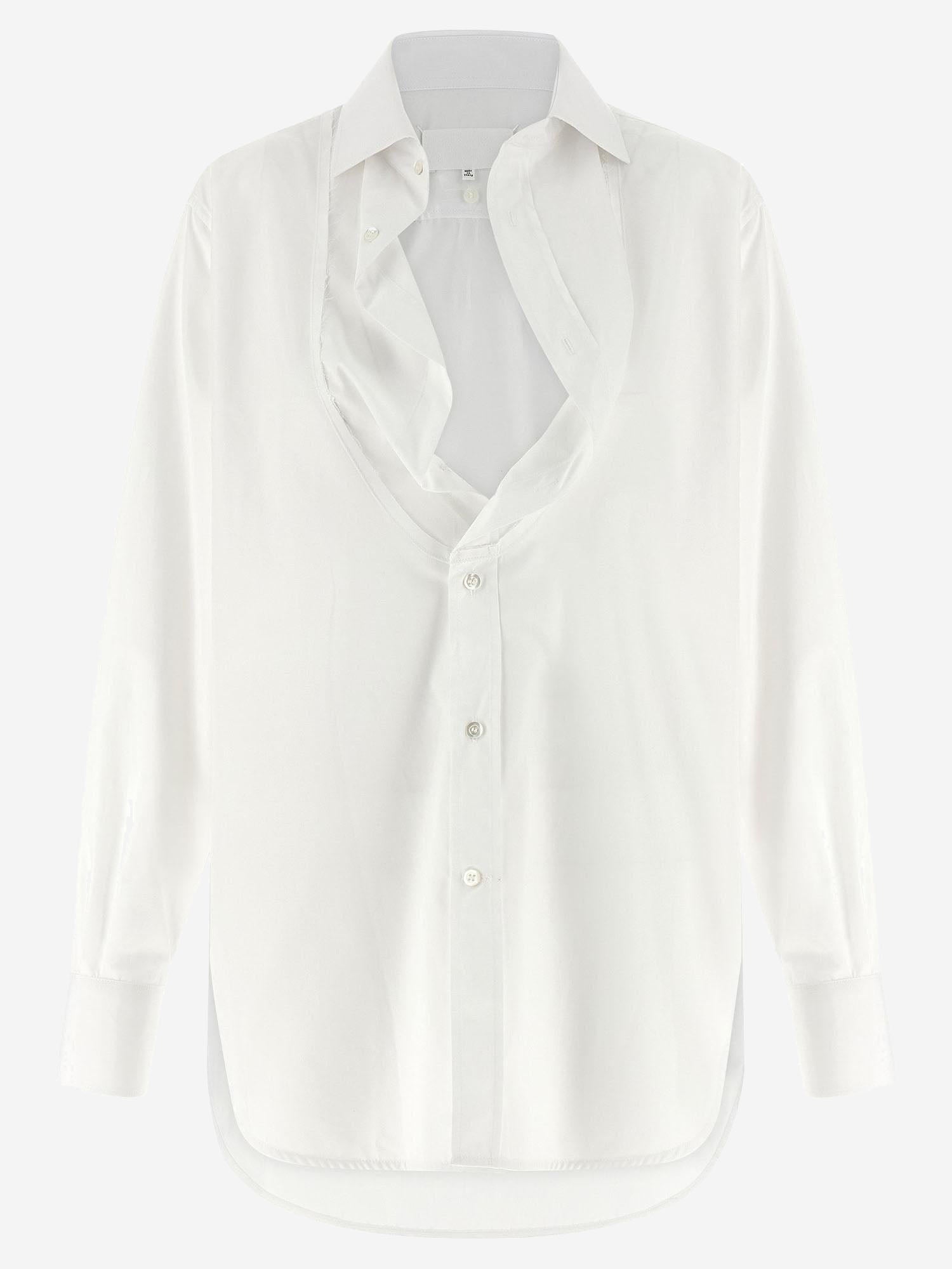CAMICIA IN COTONE CON COLLETTO RIPIEGATO S29DT0018 S43001100 MAISON MARGIELA 