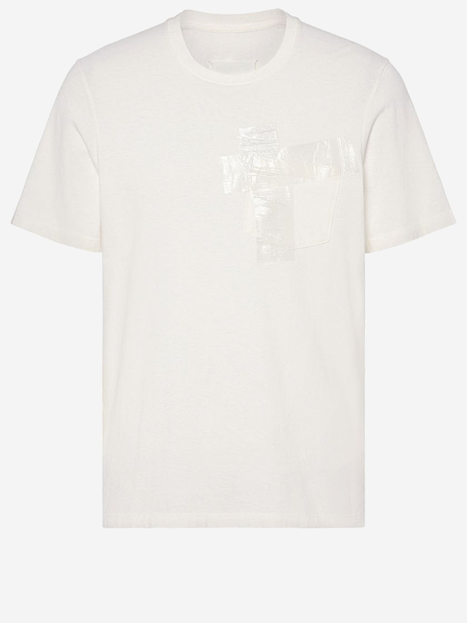 T-SHIRT IN COTONE CON CON NASTRO ADESIVO S67GC0048 S24575101 MAISON MARGIELA 