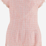 TOP OFF-SHOULDER CON ORLO SFILACCIATO MAT02T101 2 MATIERES FECALES 