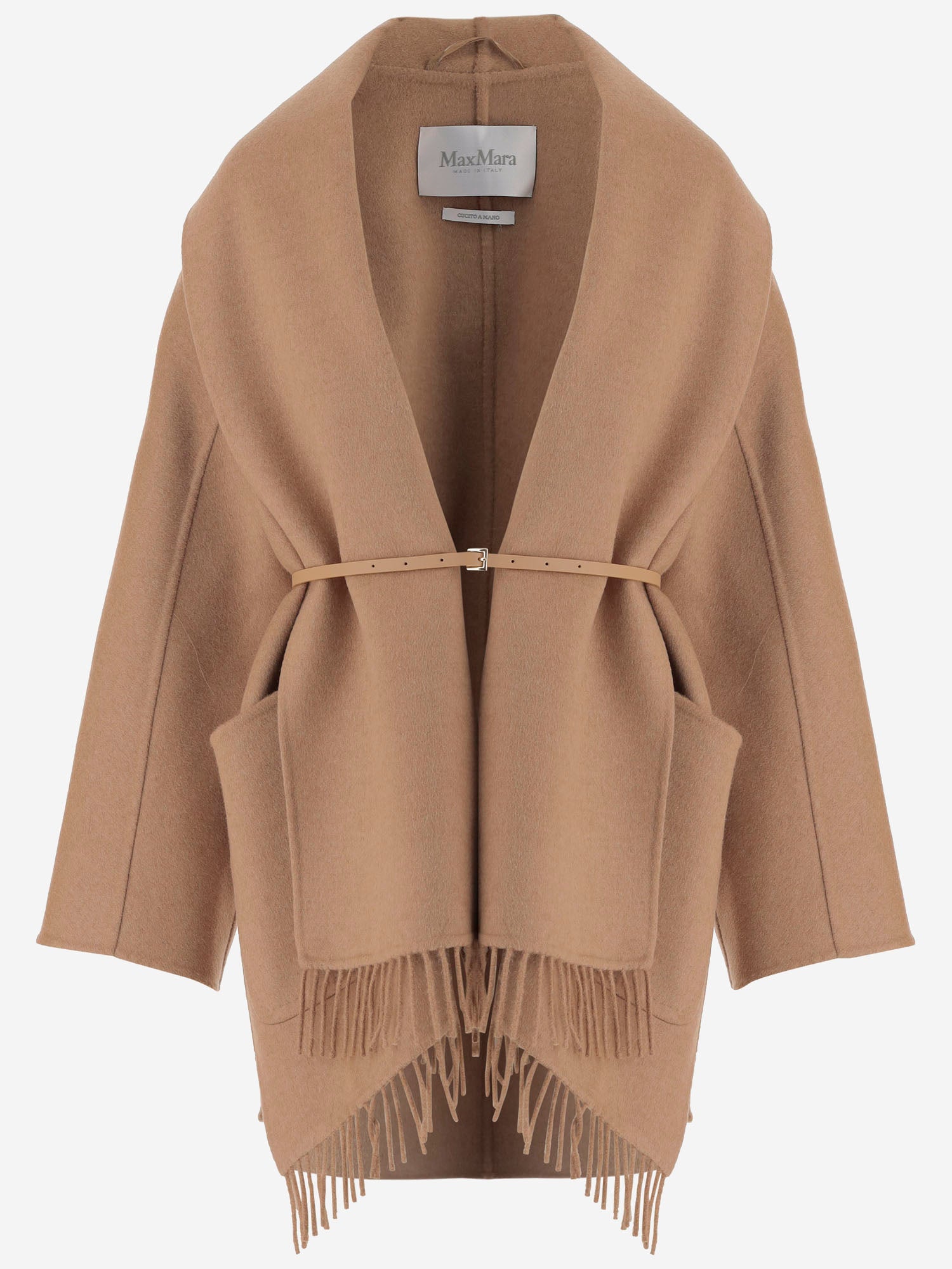CAPPOTTO IN PURA CAMMELLO CON FRANGE MXMABILITA 001 MAX MARA 