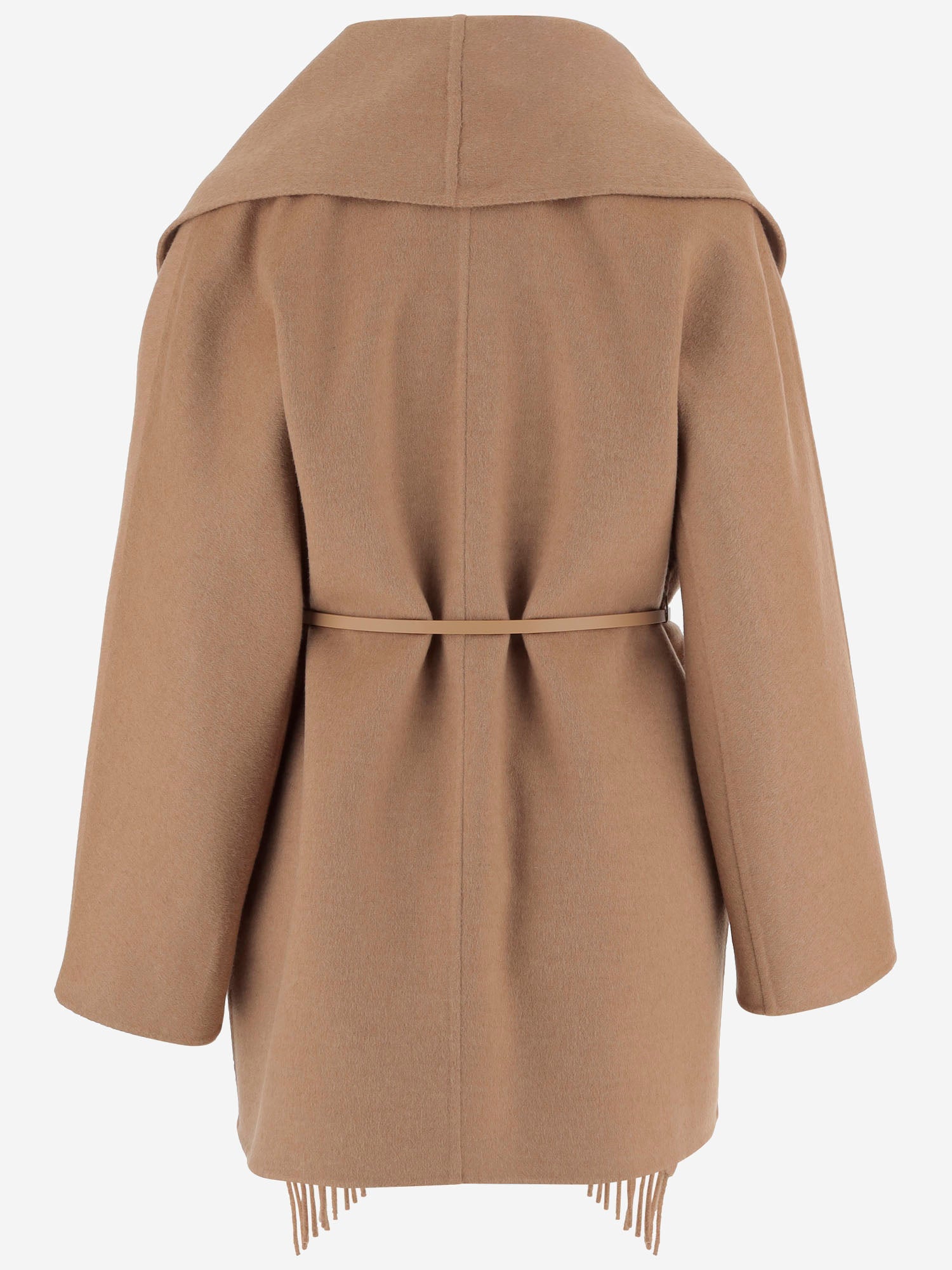 CAPPOTTO IN PURA CAMMELLO CON FRANGE MXMABILITA 001 MAX MARA 