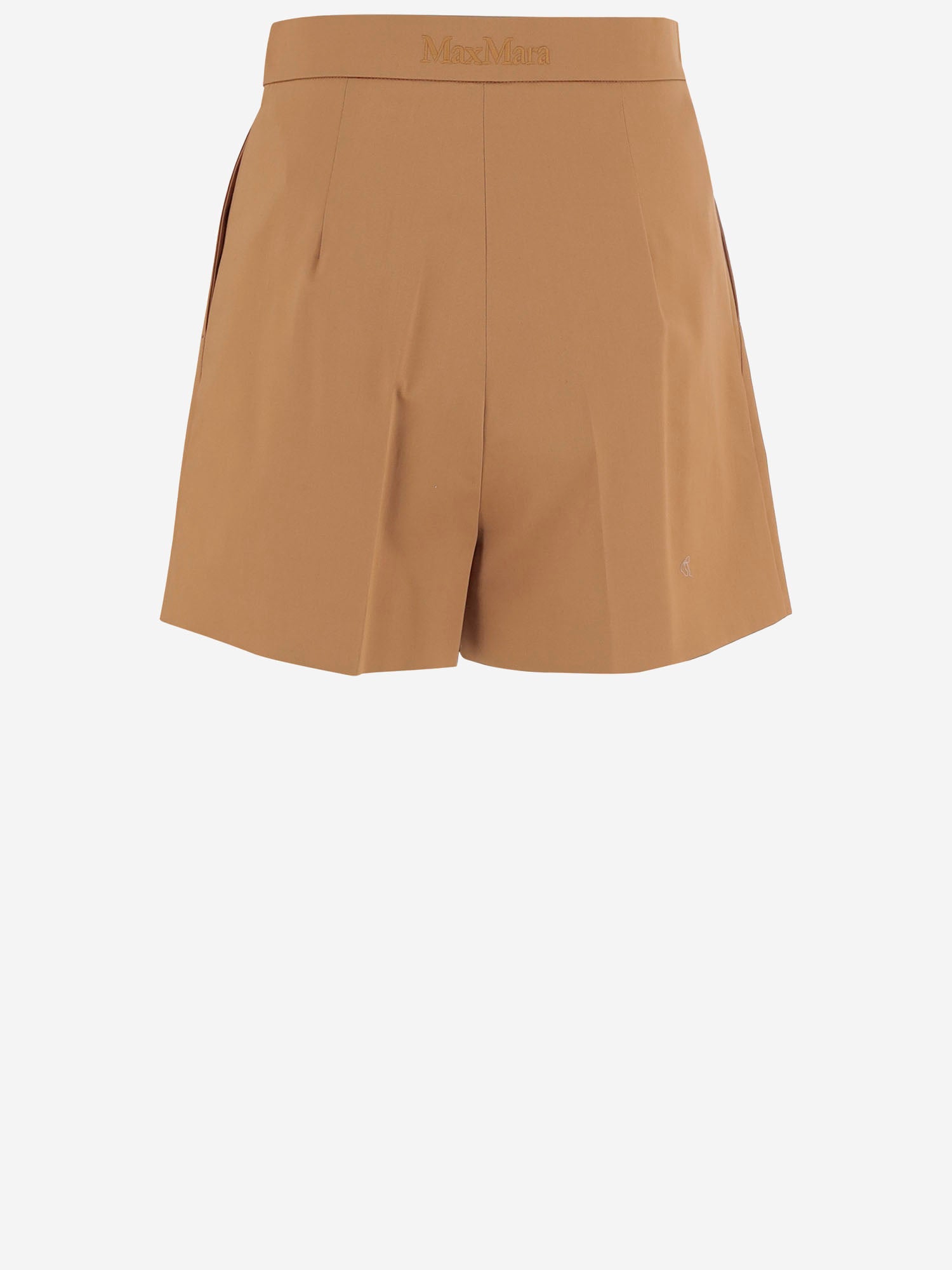 PANTALONI CORTI IN RASO DI COTONE STRETCH MXMTABACCO 006 MAX MARA 