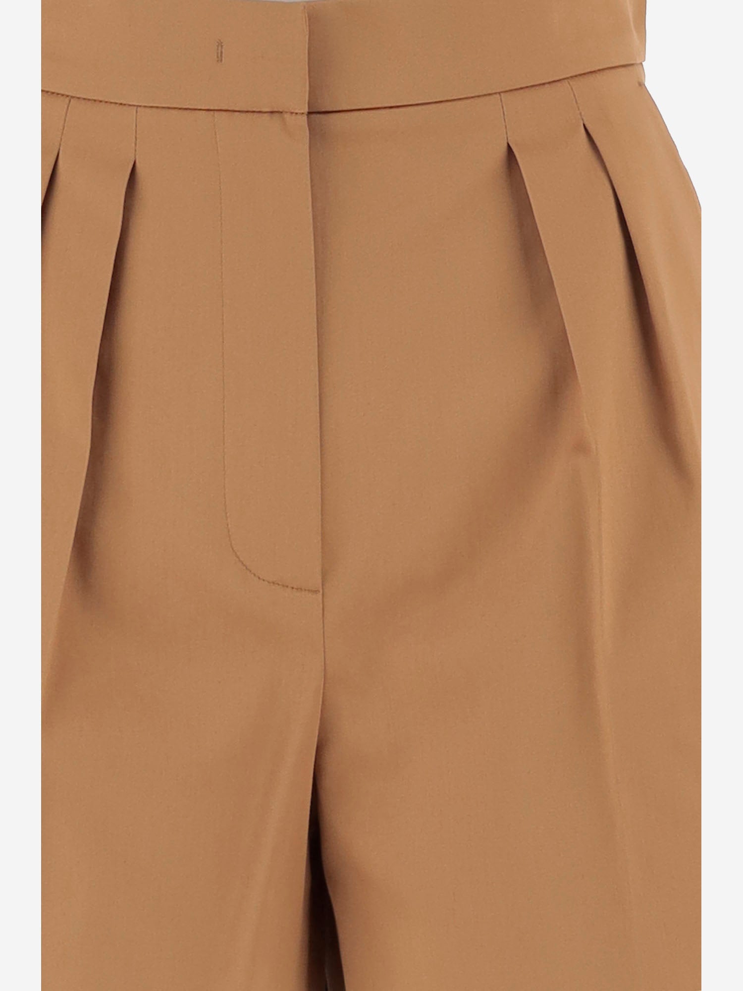 PANTALONI CORTI IN RASO DI COTONE STRETCH MXMTABACCO 006 MAX MARA 