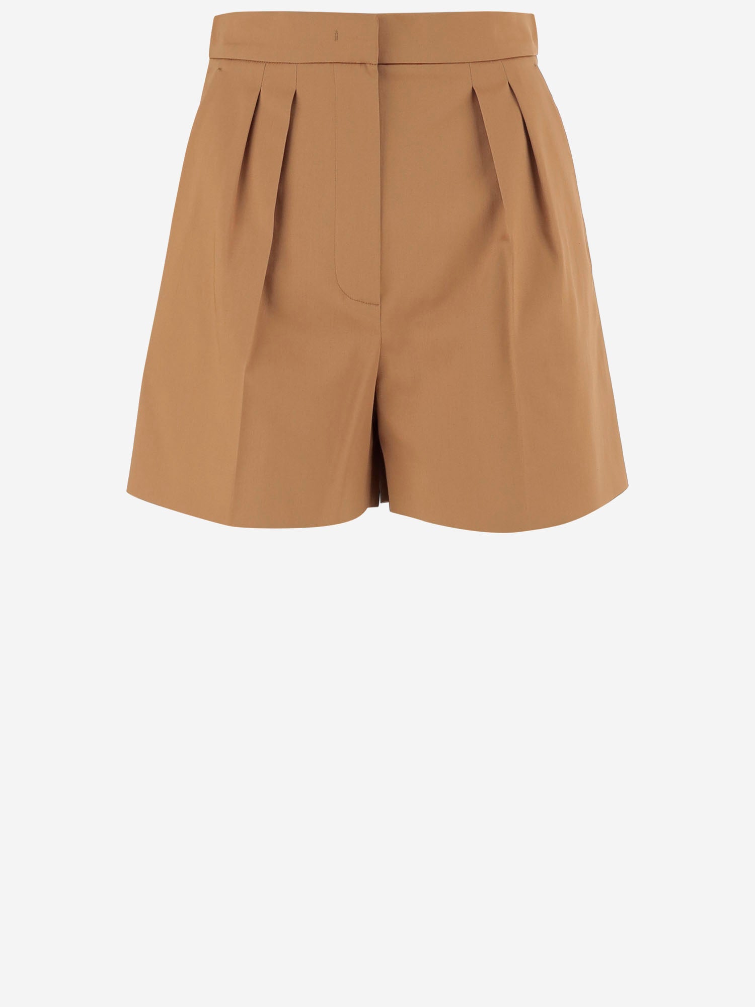 PANTALONI CORTI IN RASO DI COTONE STRETCH MXMTABACCO 006 MAX MARA 