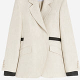 GIACCA IN LINO CON PROFILI A CONTRASTO MXSNEUTRO 002 MAX MARA 