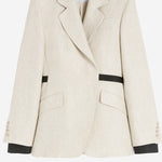 GIACCA IN LINO CON PROFILI A CONTRASTO MXSNEUTRO 002 MAX MARA 