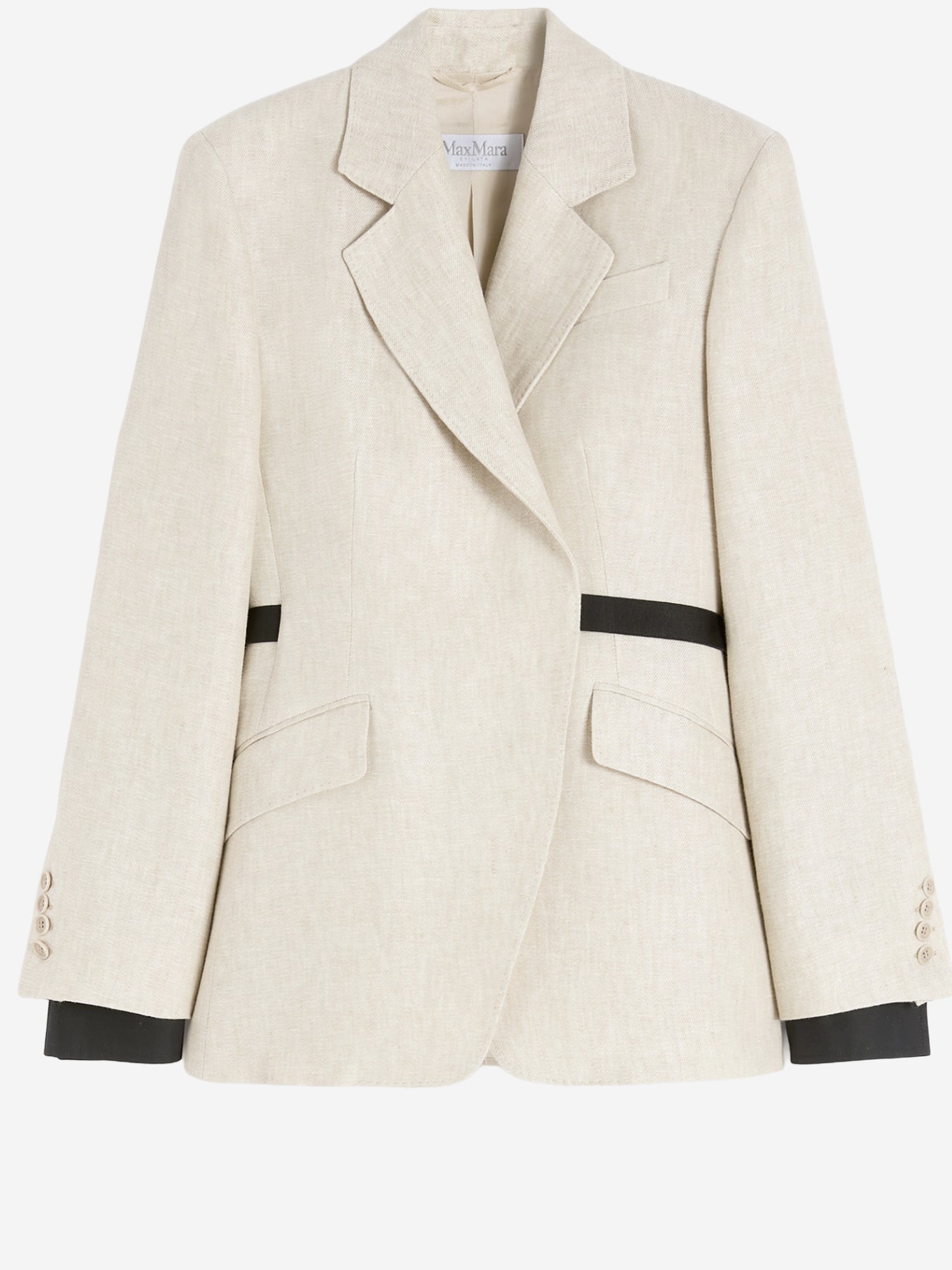 GIACCA IN LINO CON PROFILI A CONTRASTO MXSNEUTRO 002 MAX MARA 