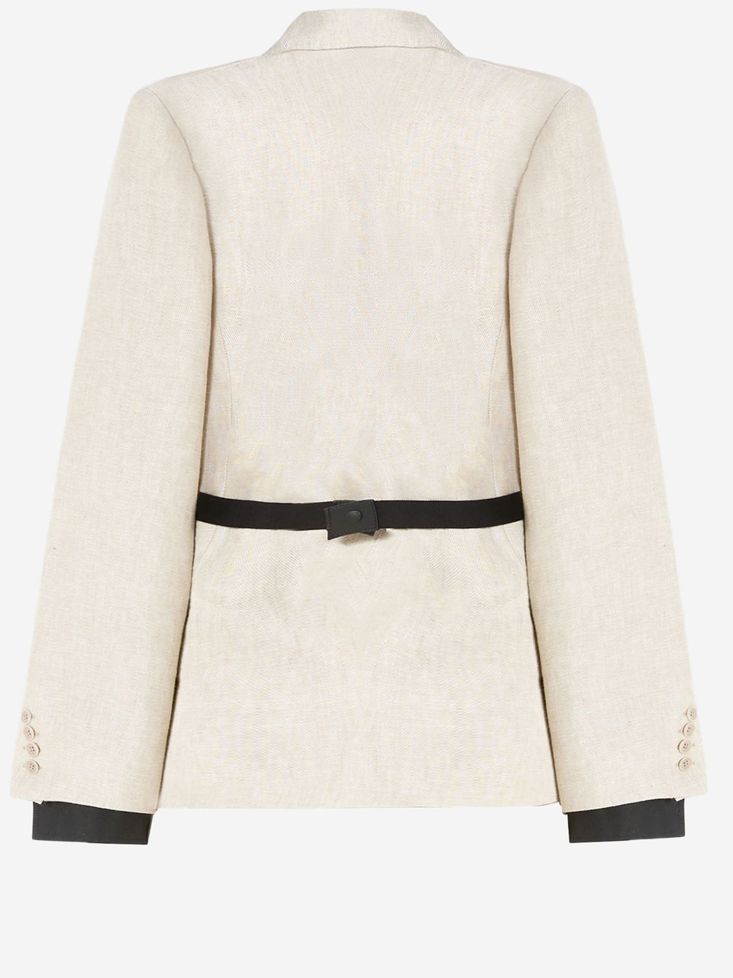 GIACCA IN LINO CON PROFILI A CONTRASTO MXSNEUTRO 002 MAX MARA 