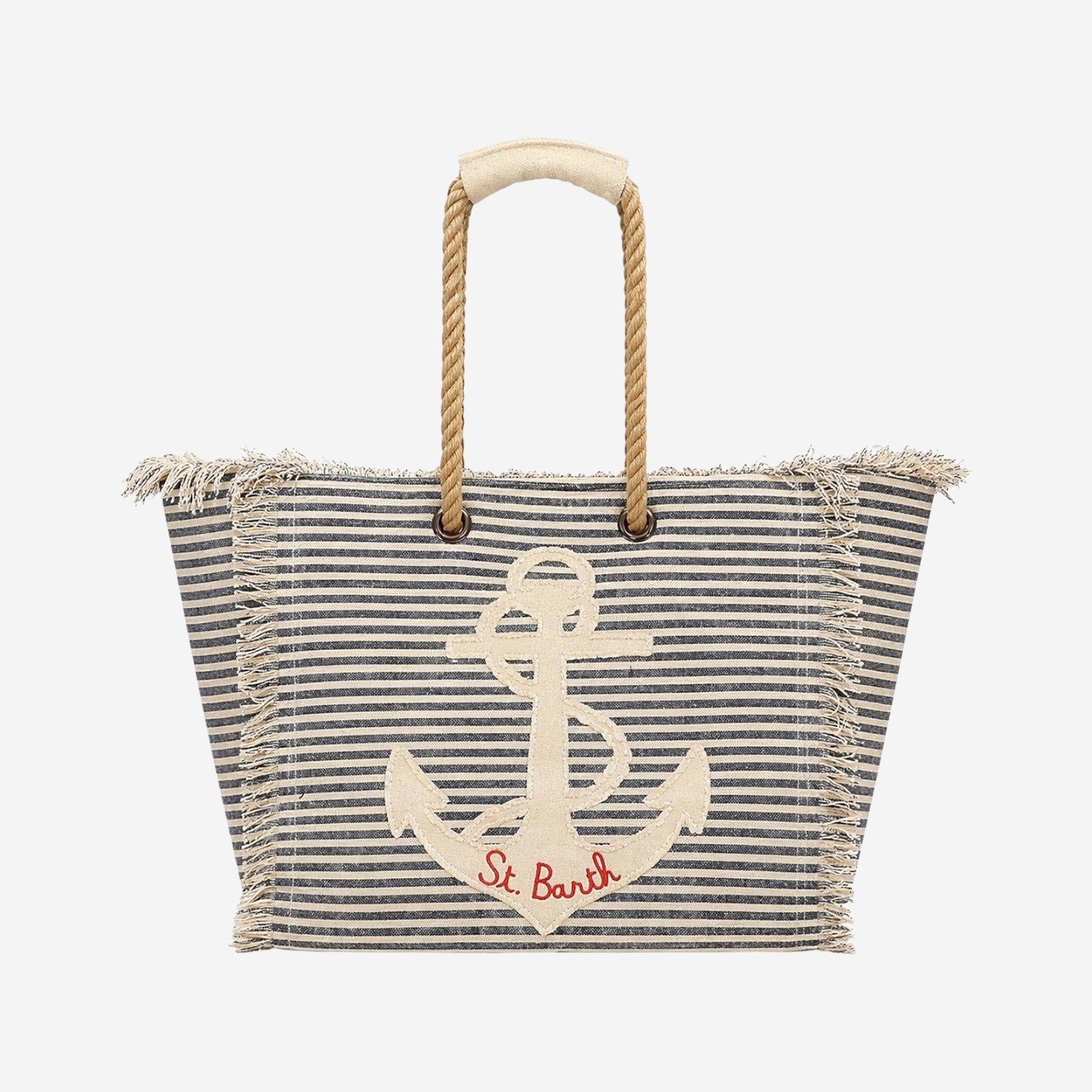 BORSA A RIGHE IN COTONE CON RICAMO BEA0003 00929L MC2 SAINT BARTH 