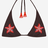 TOP BIKINI GUIANA CON STELLE MARINE IN PERLINE GUIA003 00618L MC2 SAINT BARTH 