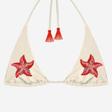 TOP BIKINI GUIANA CON STELLE MARINE IN PERLINE GUIA003 08584L MC2 SAINT BARTH 