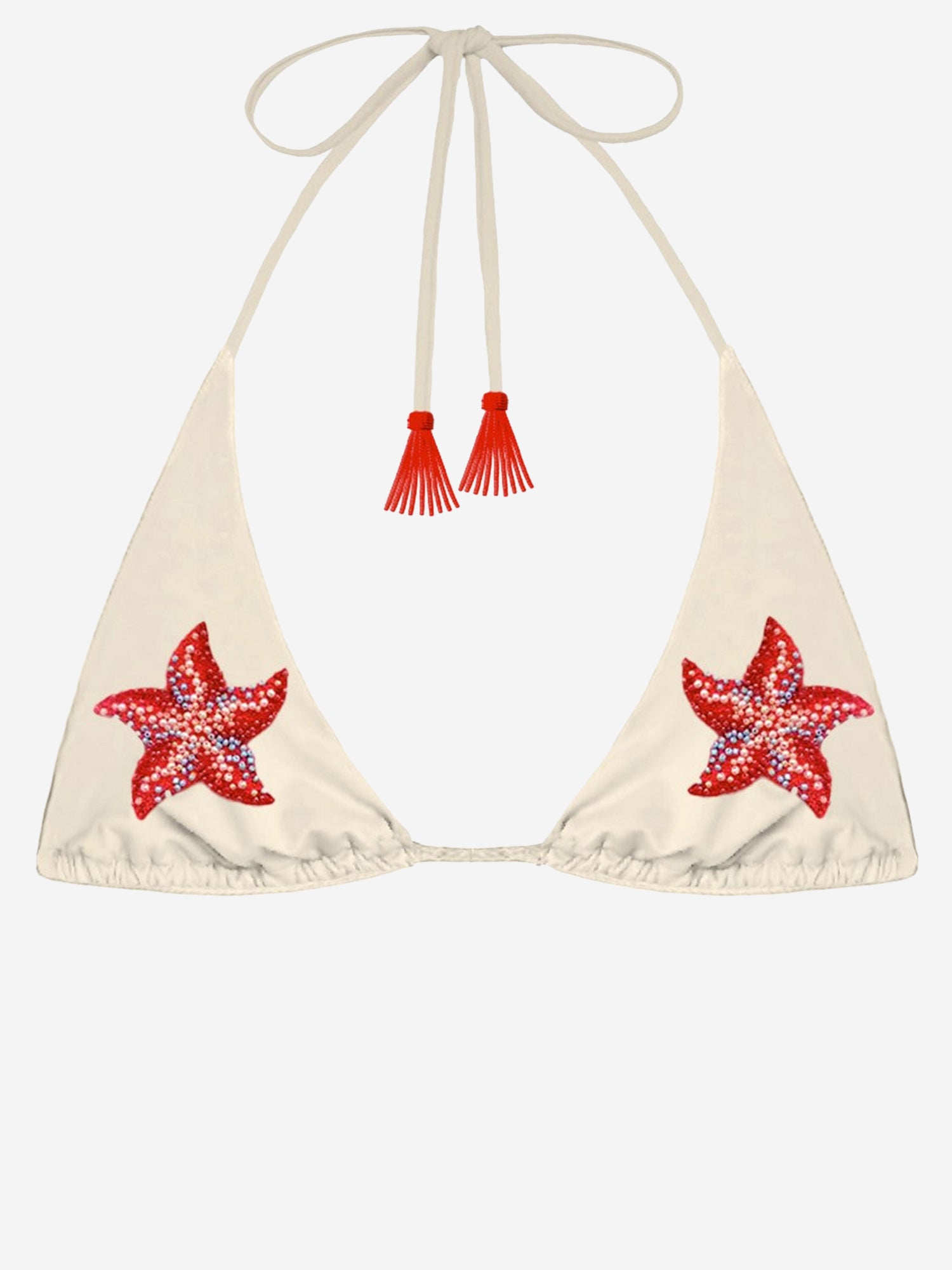 TOP BIKINI GUIANA CON STELLE MARINE IN PERLINE GUIA003 08584L MC2 SAINT BARTH 