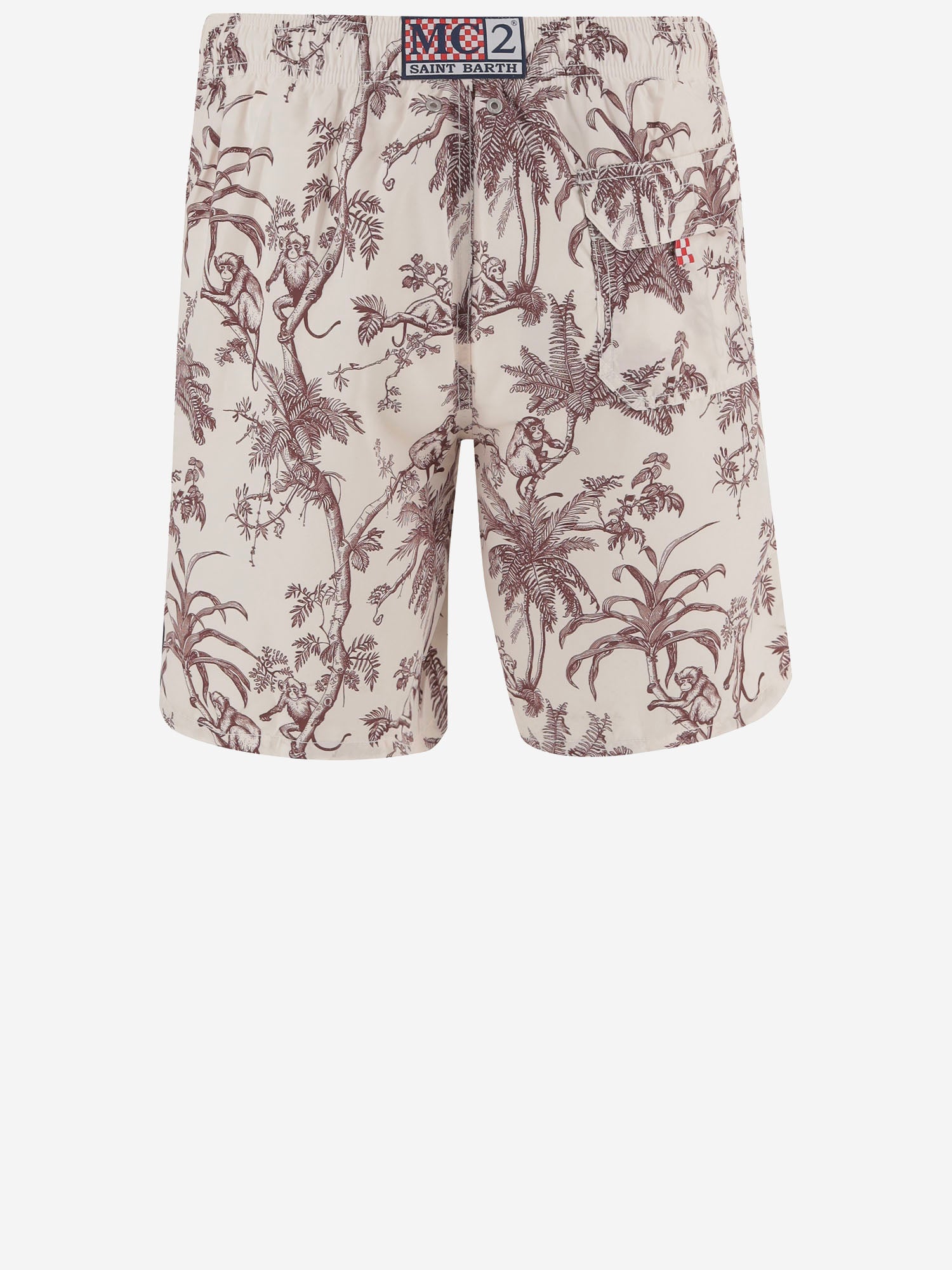 SHORTS DA BAGNO IN NYLON CON STAMPA TROPICALE GUS0010 01543L MC2 SAINT BARTH 