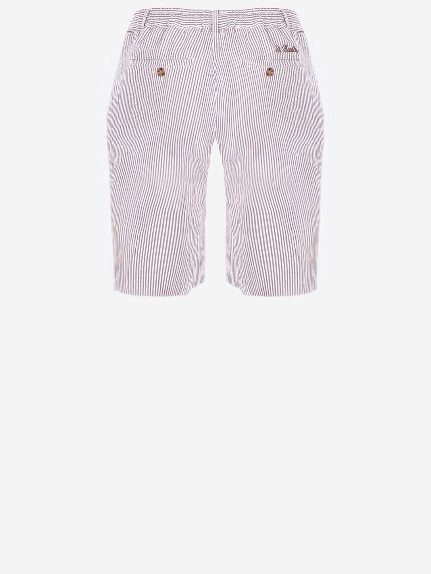 PANTALONI CORTI IN COTONE A RIGHE ISC0001 00972L MC2 SAINT BARTH 