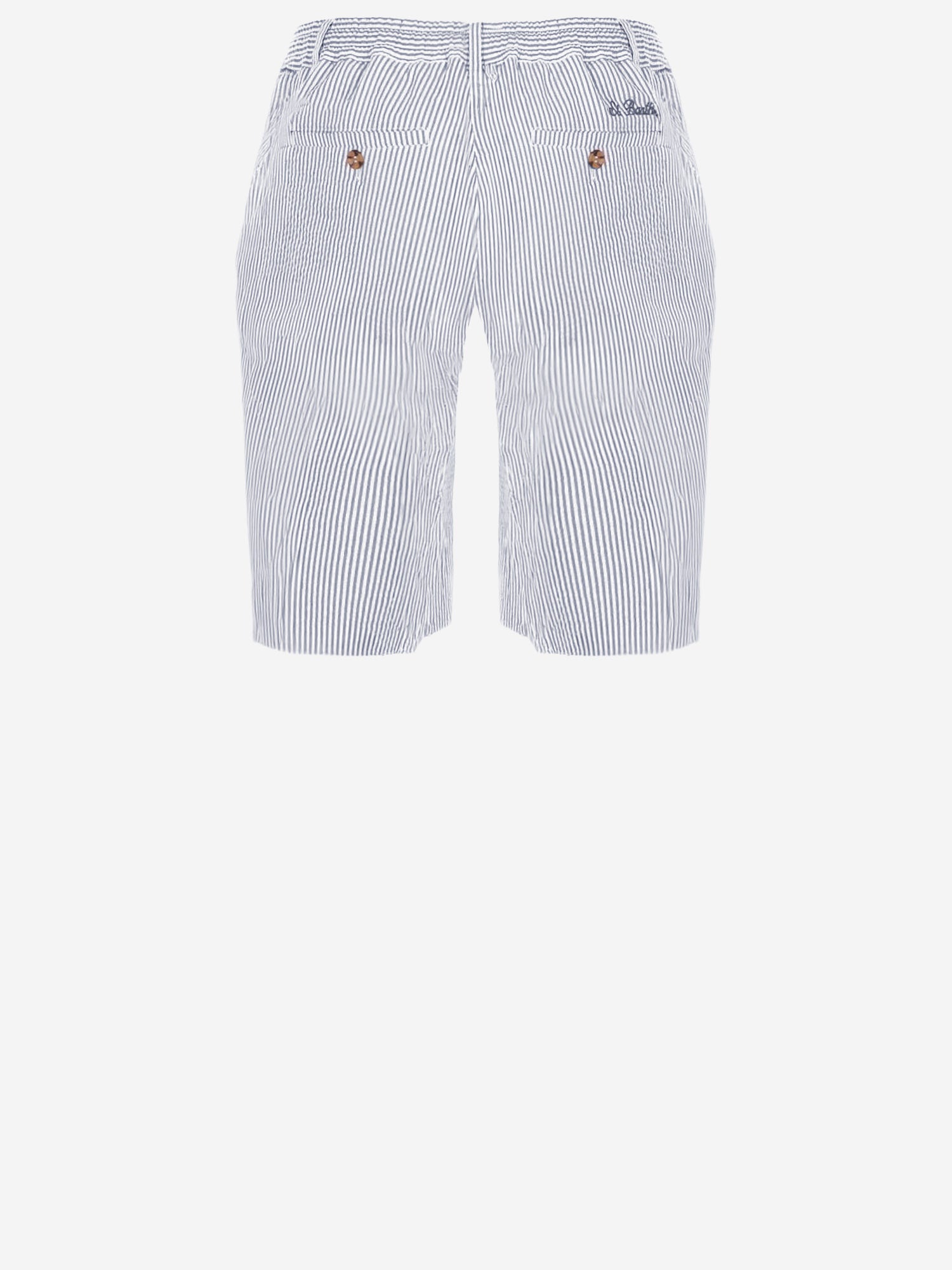 PANTALONI CORTI IN COTONE A RIGHE ISC0001 03931L MC2 SAINT BARTH 