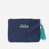 POCHETTE IN COTONE CON MOTIVO SPIAGGIA IN PERLINE POU0002 00879L MC2 SAINT BARTH 