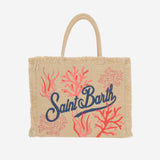 BORSA IN MISTO COTONE CON RICAMO CORALLO E LOGO VANI021 09064L MC2 SAINT BARTH 