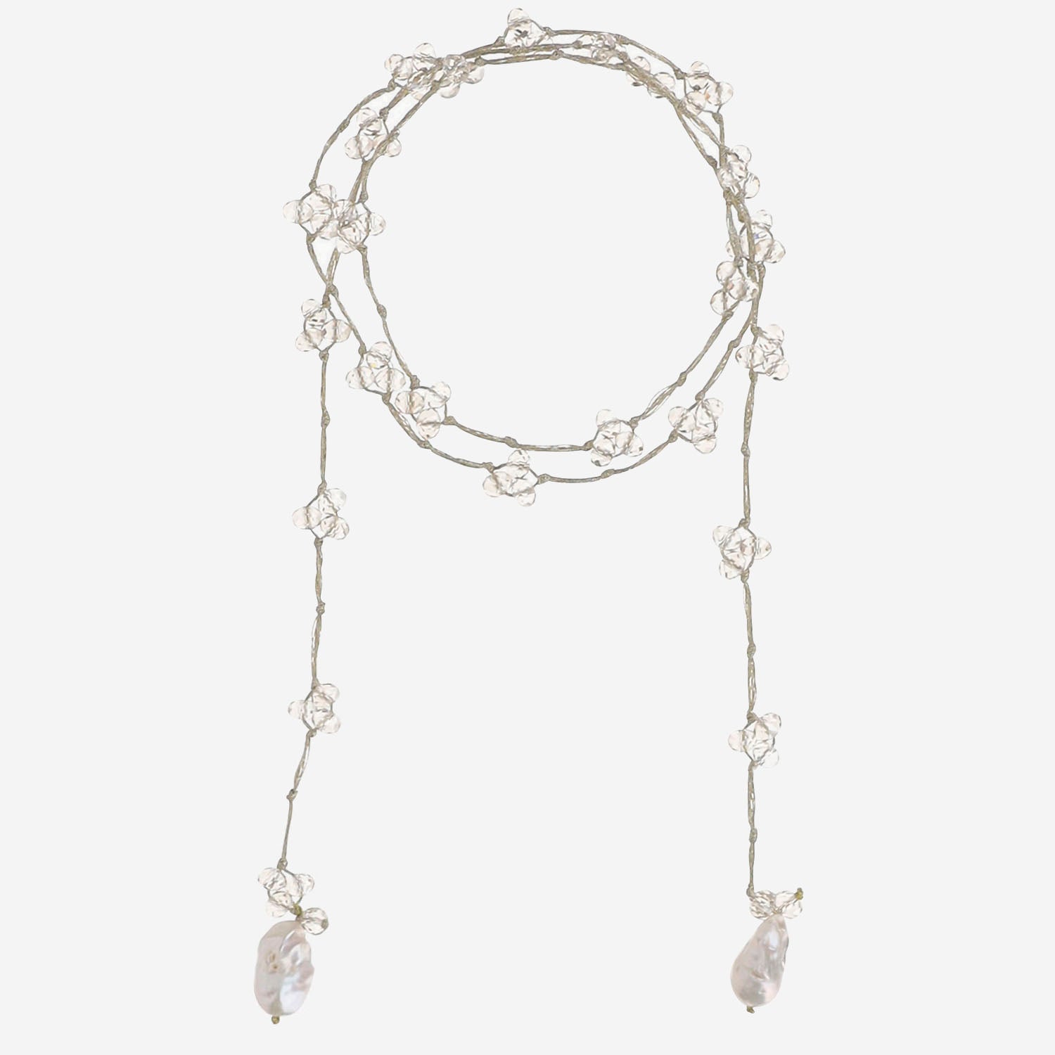 COLLANA CON CRISTALLI E PERLE V08CHAMP  MELA 