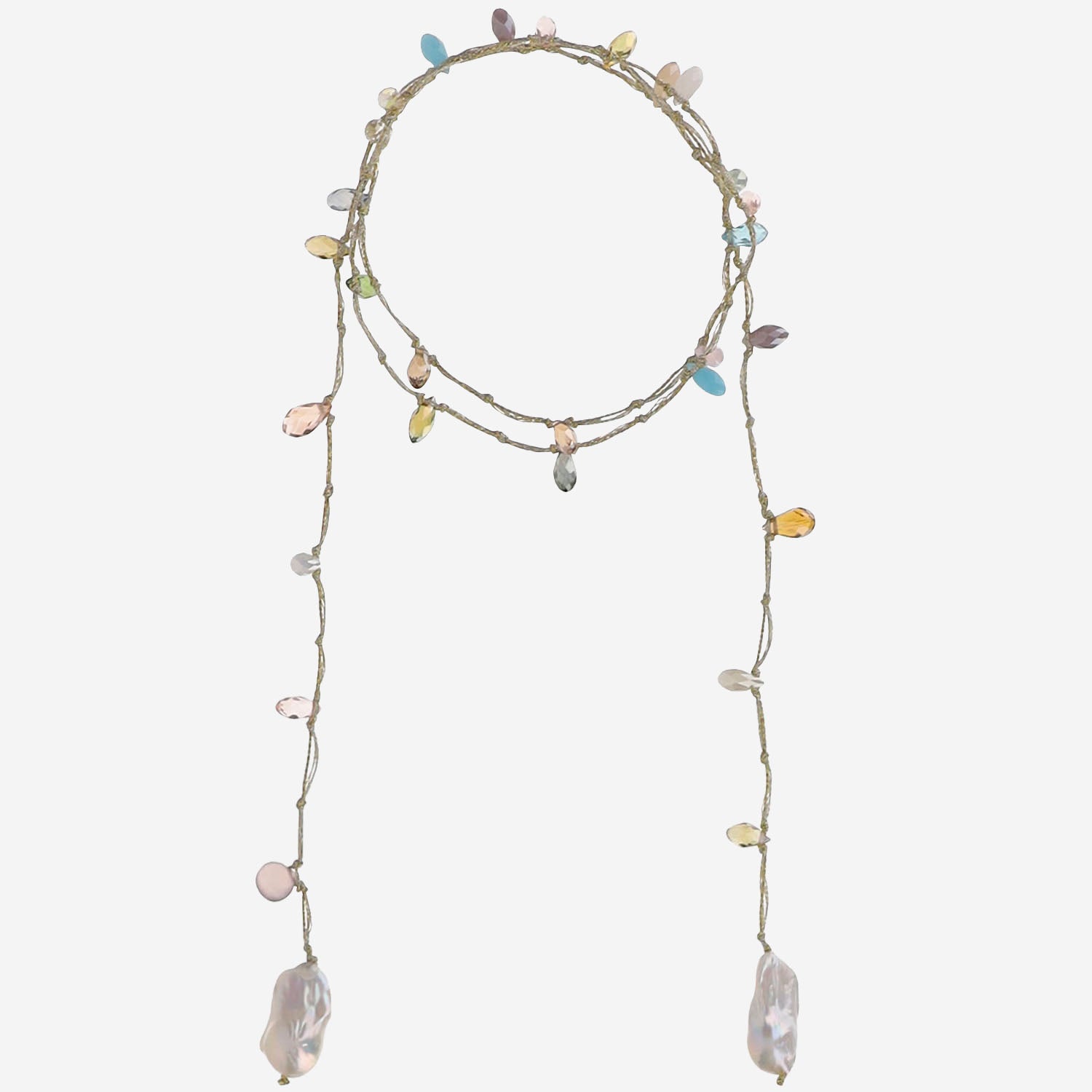 COLLANA CON CRISTALLI e perla VMULTICOLOR  MELA 