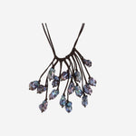 COLLANA in suede CON perle nere VNMVN WHITEROSEGRIGIO MELA 