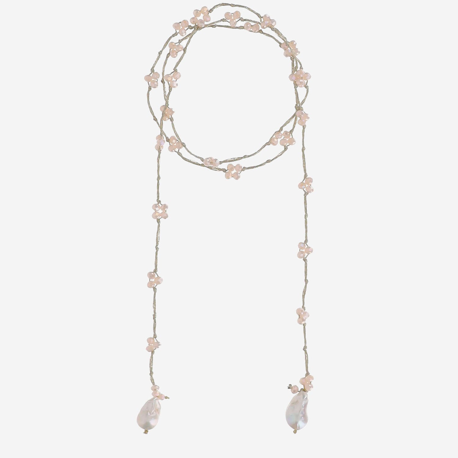 COLLANA CON  perle VSINGLE ROSA MELA 