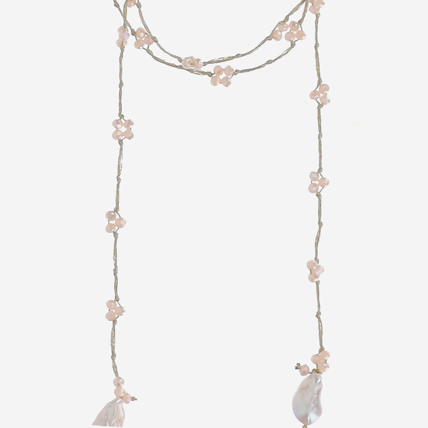 COLLANA CON  perle VSINGLE ROSA MELA 