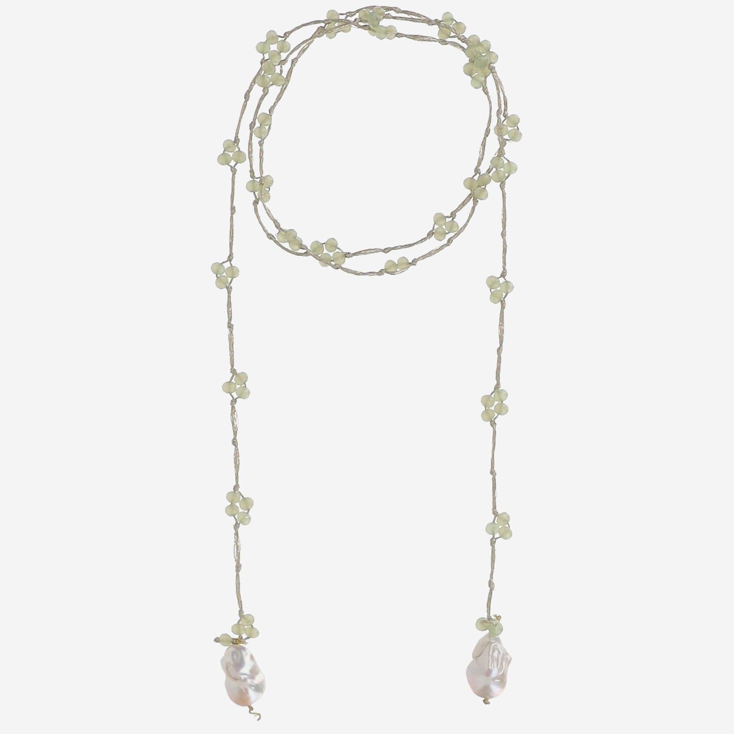COLLANA CON  perle VSINGLE VERDE MELA 