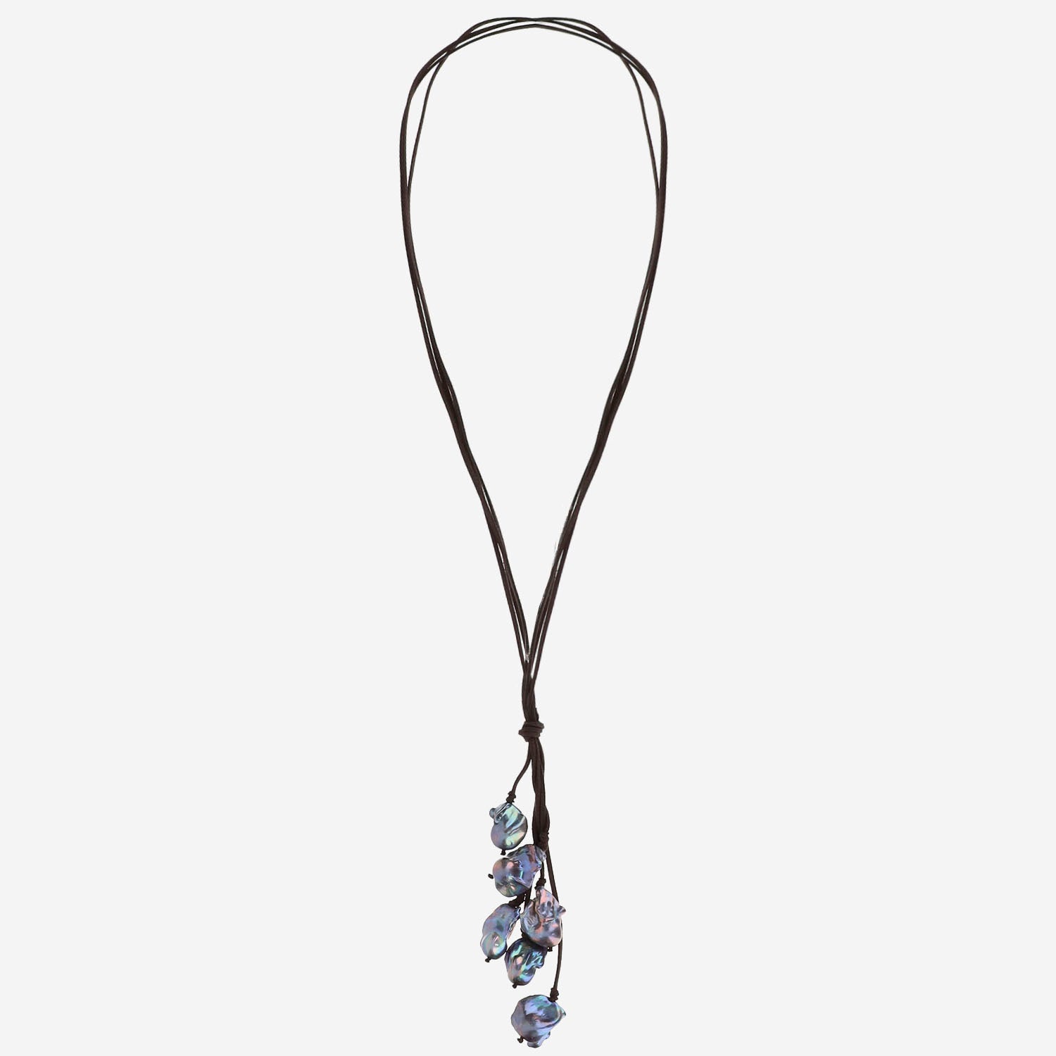 COLLANA in suede CON  perle VTAHITICLUSTERT  MELA 