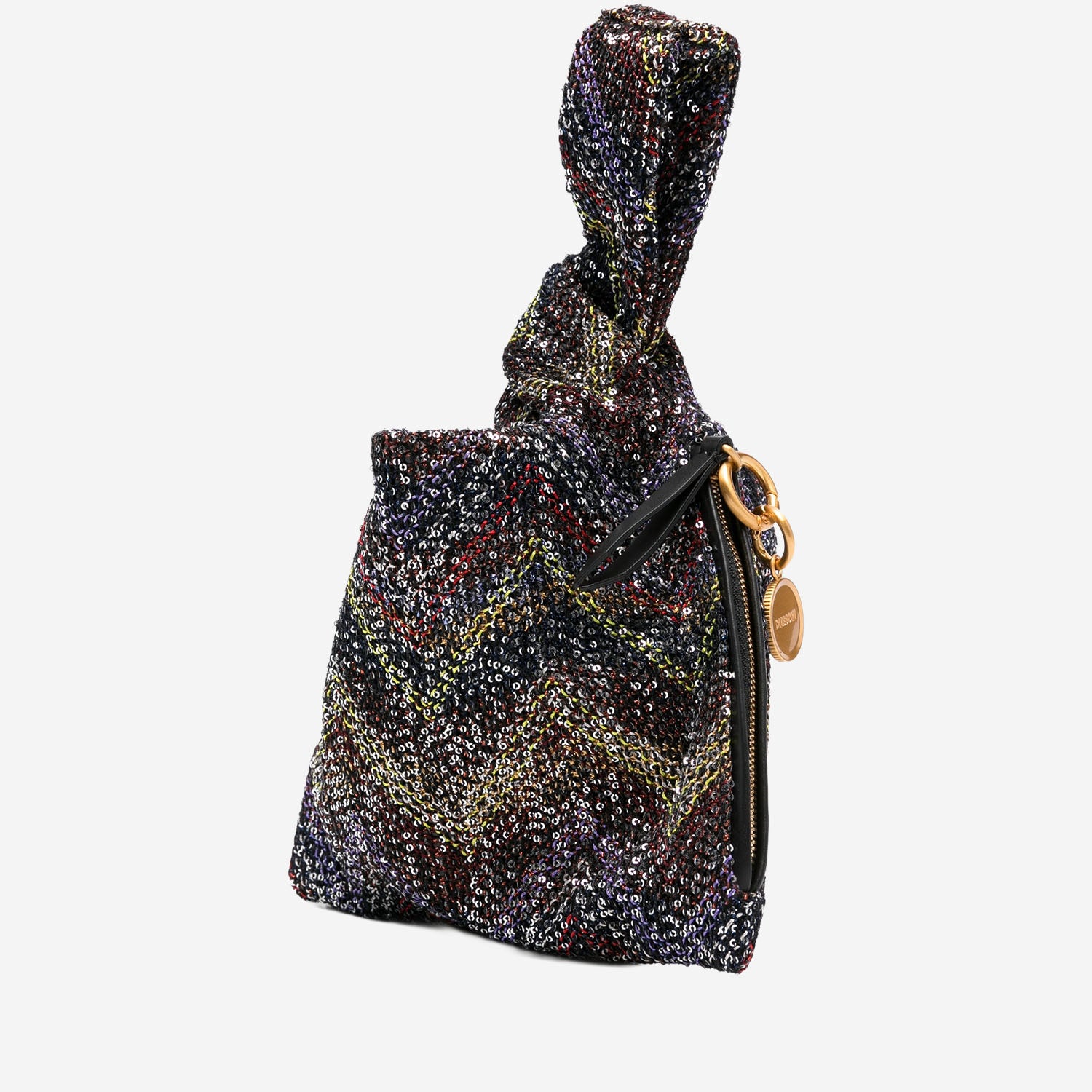 Borsa a mano metallizzata con motivo chevron MI10069F 026 MISSONI 