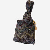 Borsa a mano metallizzata con motivo chevron MI10069F 026 MISSONI 