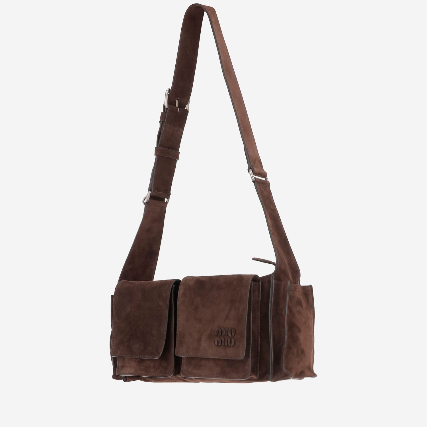 Borsa a tracolla Utilitaire in pelle scamosciata 5BC205 2CSSF0003 MIU MIU 
