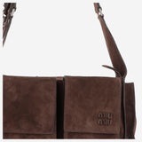 Borsa a tracolla Utilitaire in pelle scamosciata 5BC205 2CSSF0003 MIU MIU 