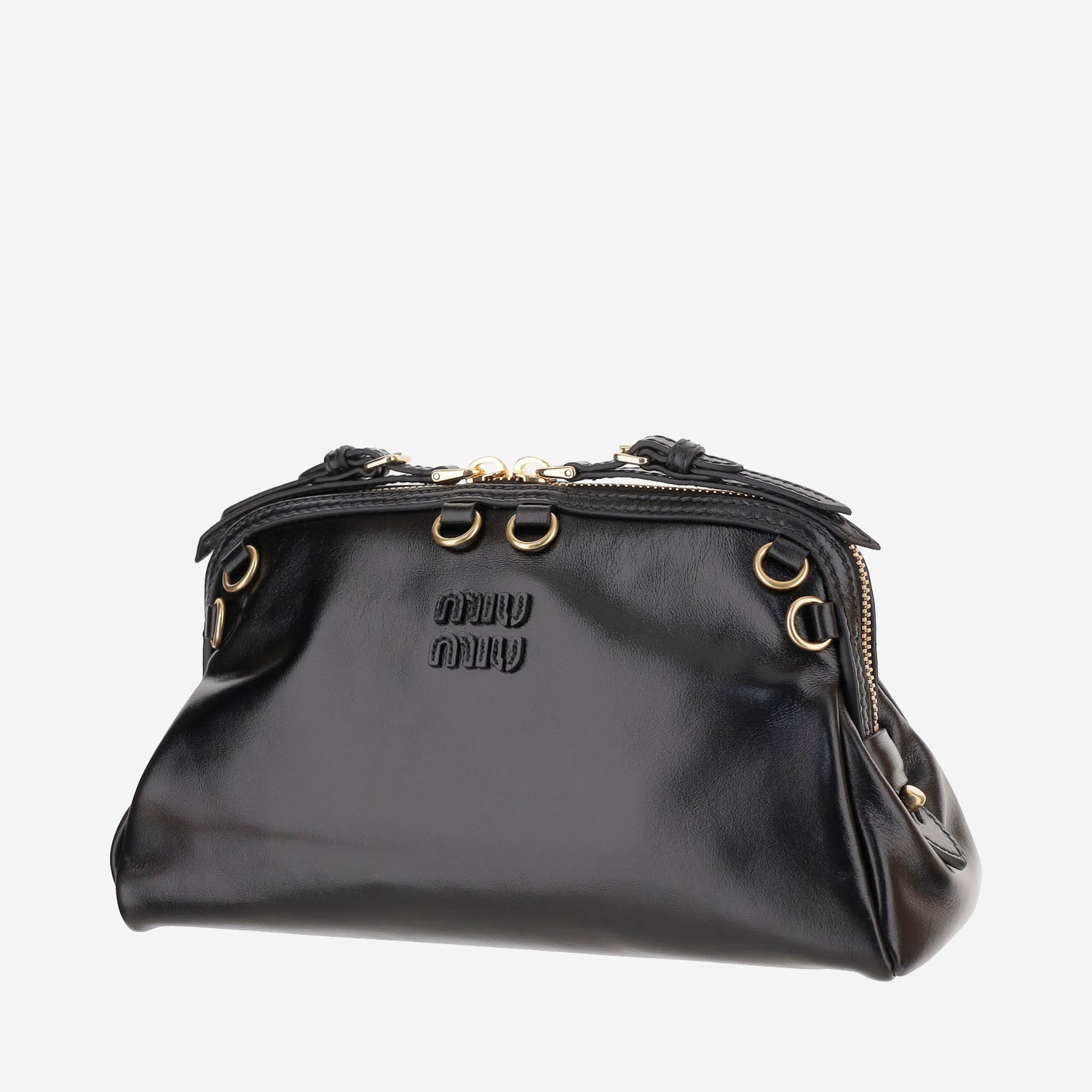 POCHETTE IN PELLE CON LOGO 5BF131 2IEOF0002 MIU MIU 