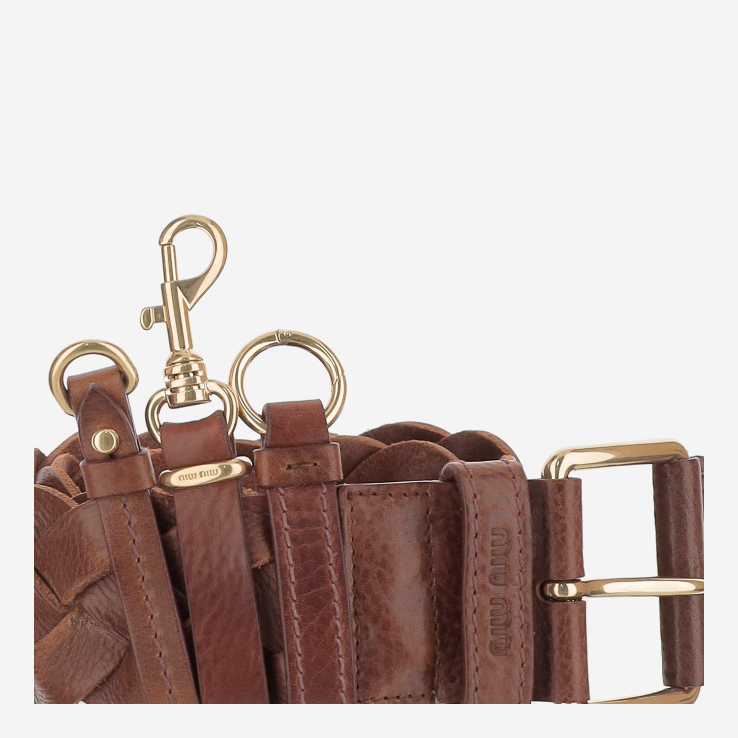CINTURA in pelle con ganci trick 5CC722 2G7VF0005 MIU MIU 